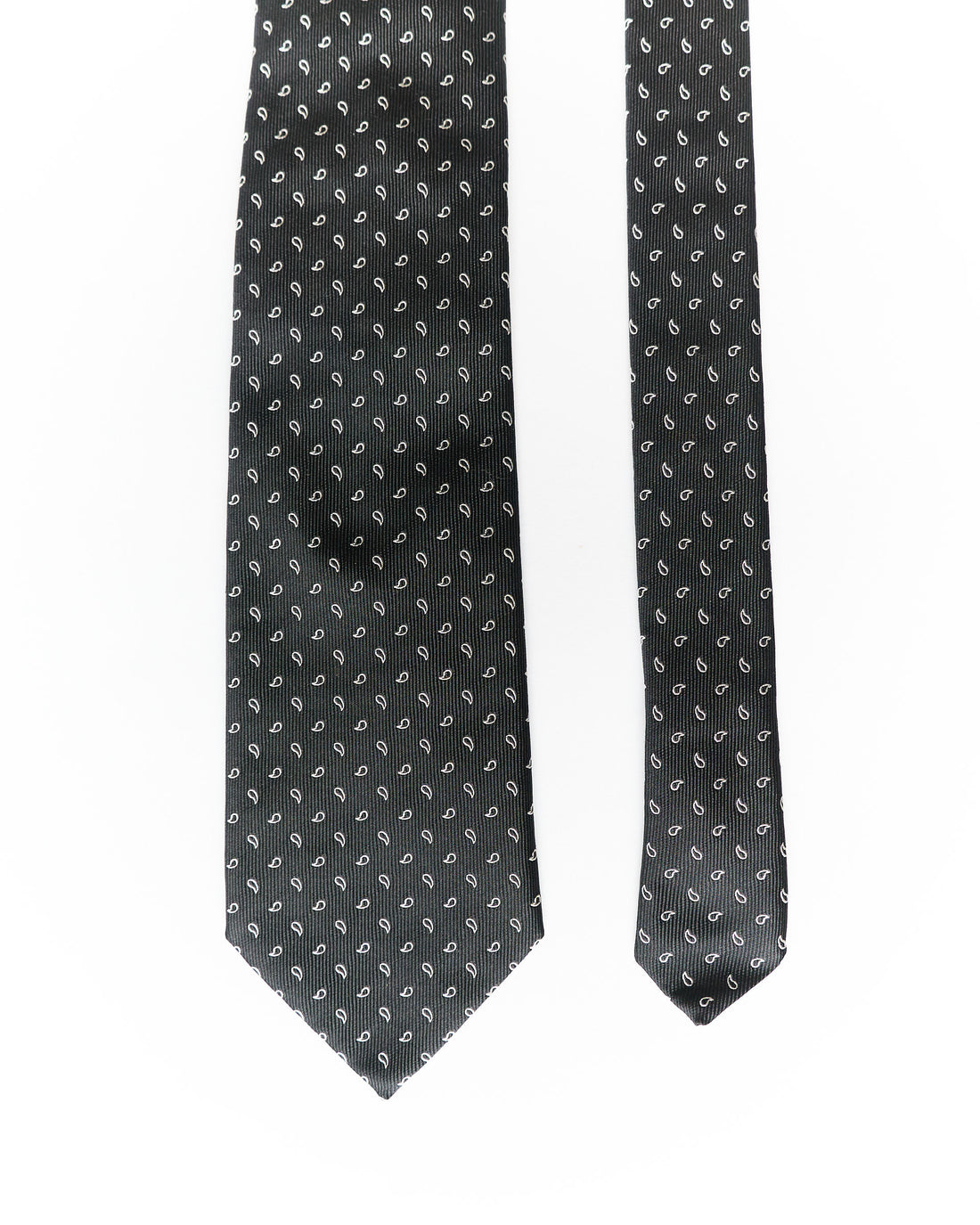Sand Copenhagen Black and White Paisley Silk Tie