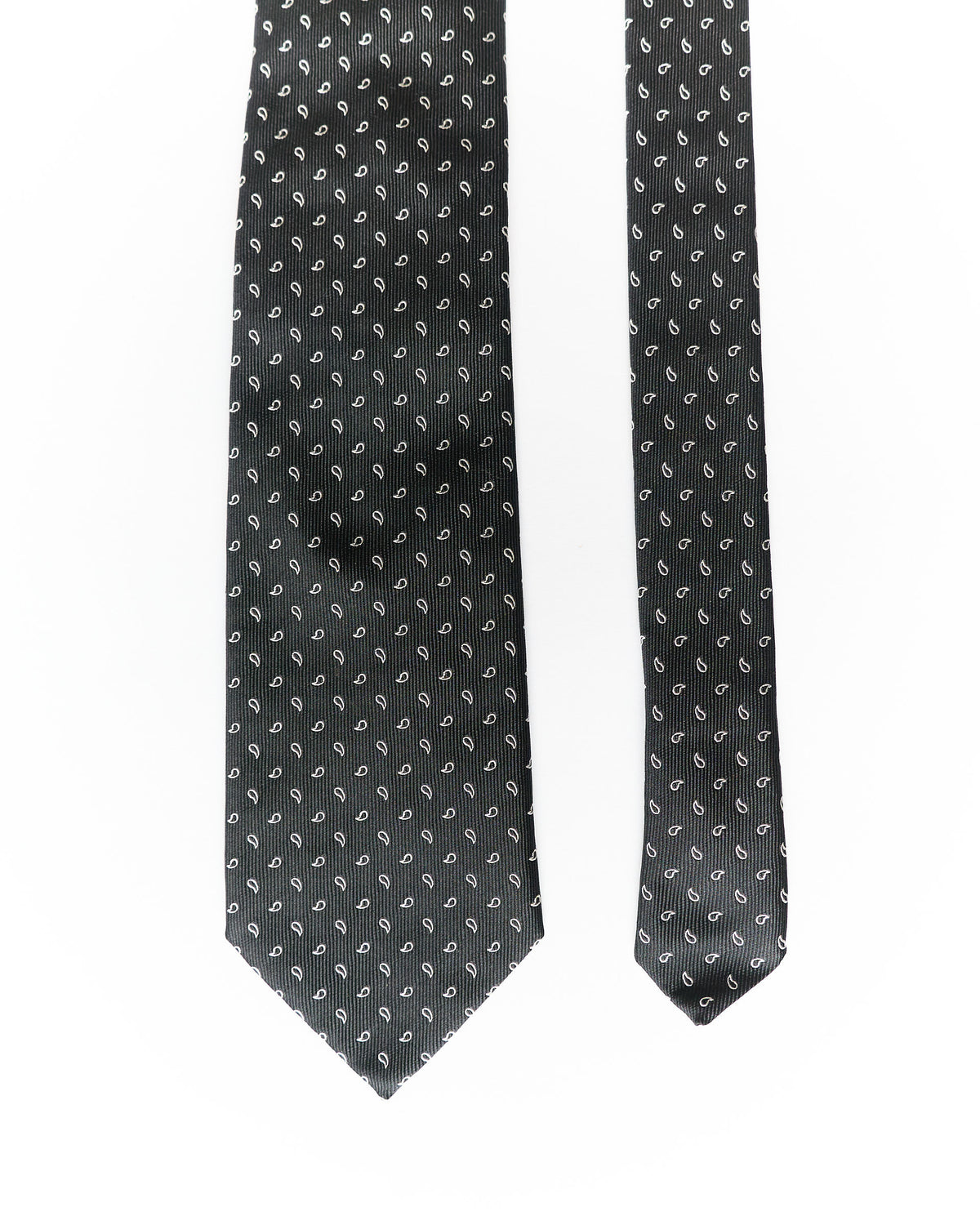 Sand Copenhagen Black and White Paisley Silk Tie