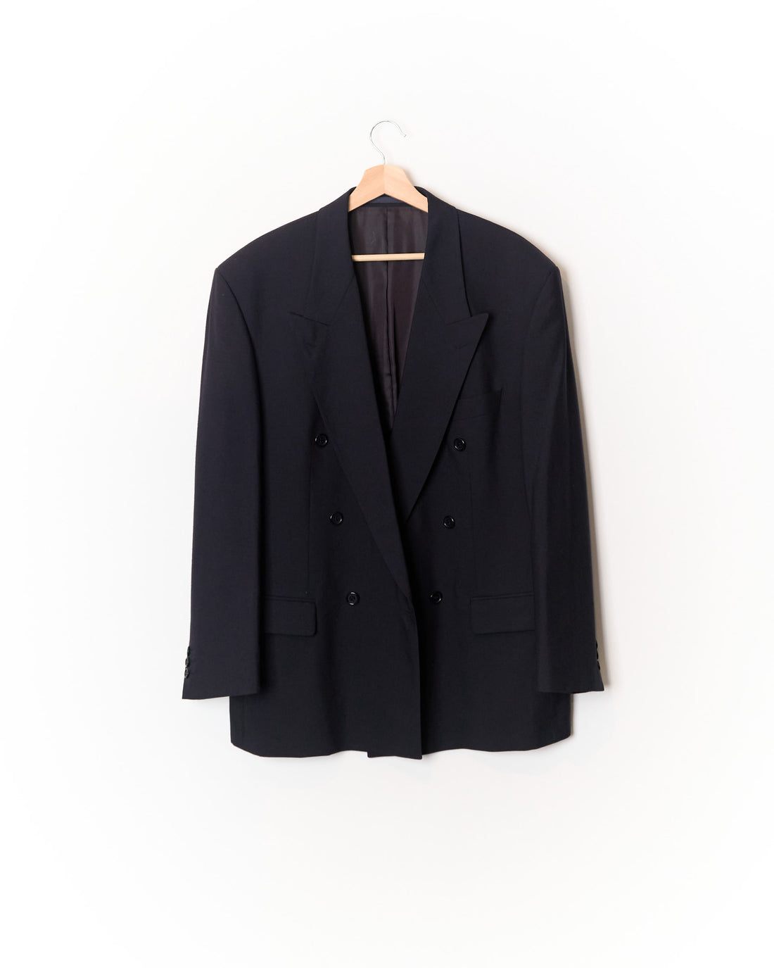 Navy Double Chested Wool Blazer
