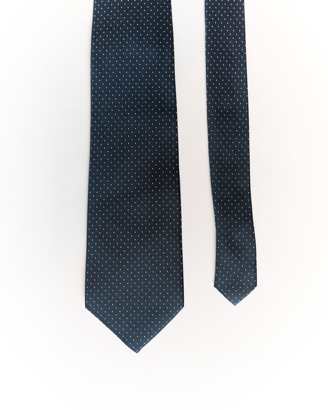 John Hendric Navy and Pink Dotted Hand Made Silk Tie