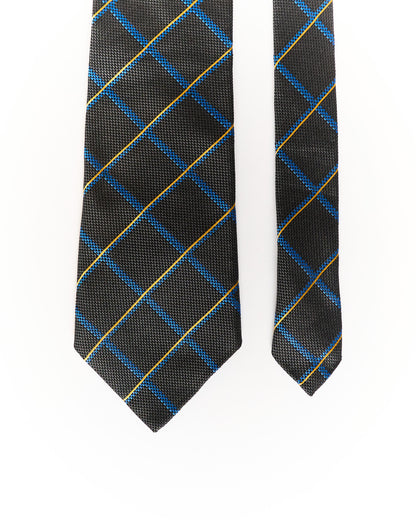 Hemley Black and Blue Checkered Silk Tie