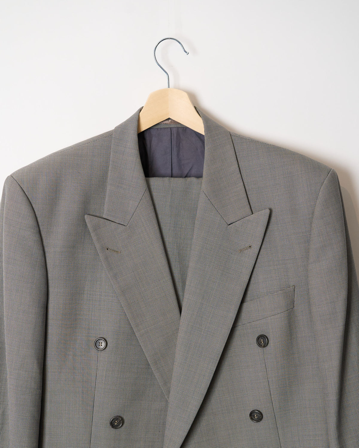 Van Johnson Grey Double Chested Straight Leg Wool Suit