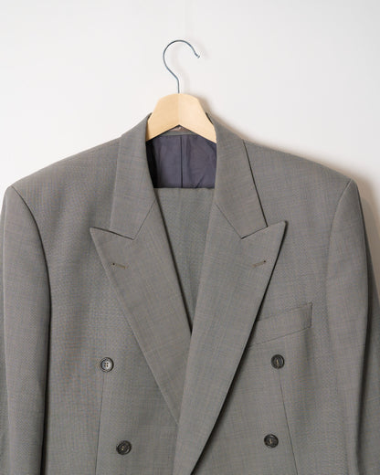 Van Johnson Grey Double Chested Straight Leg Wool Suit