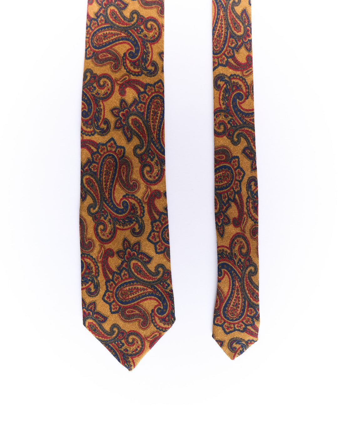 Portia Dark Yellow Paisley Wool Tie