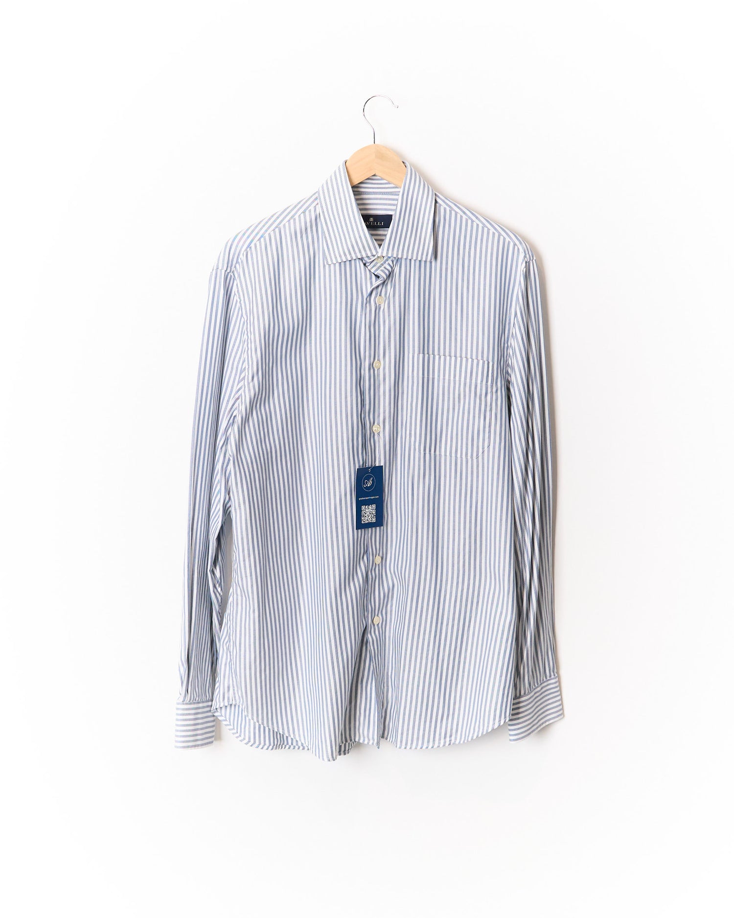 Ravelli White and Grey Striped Cotton Shirt