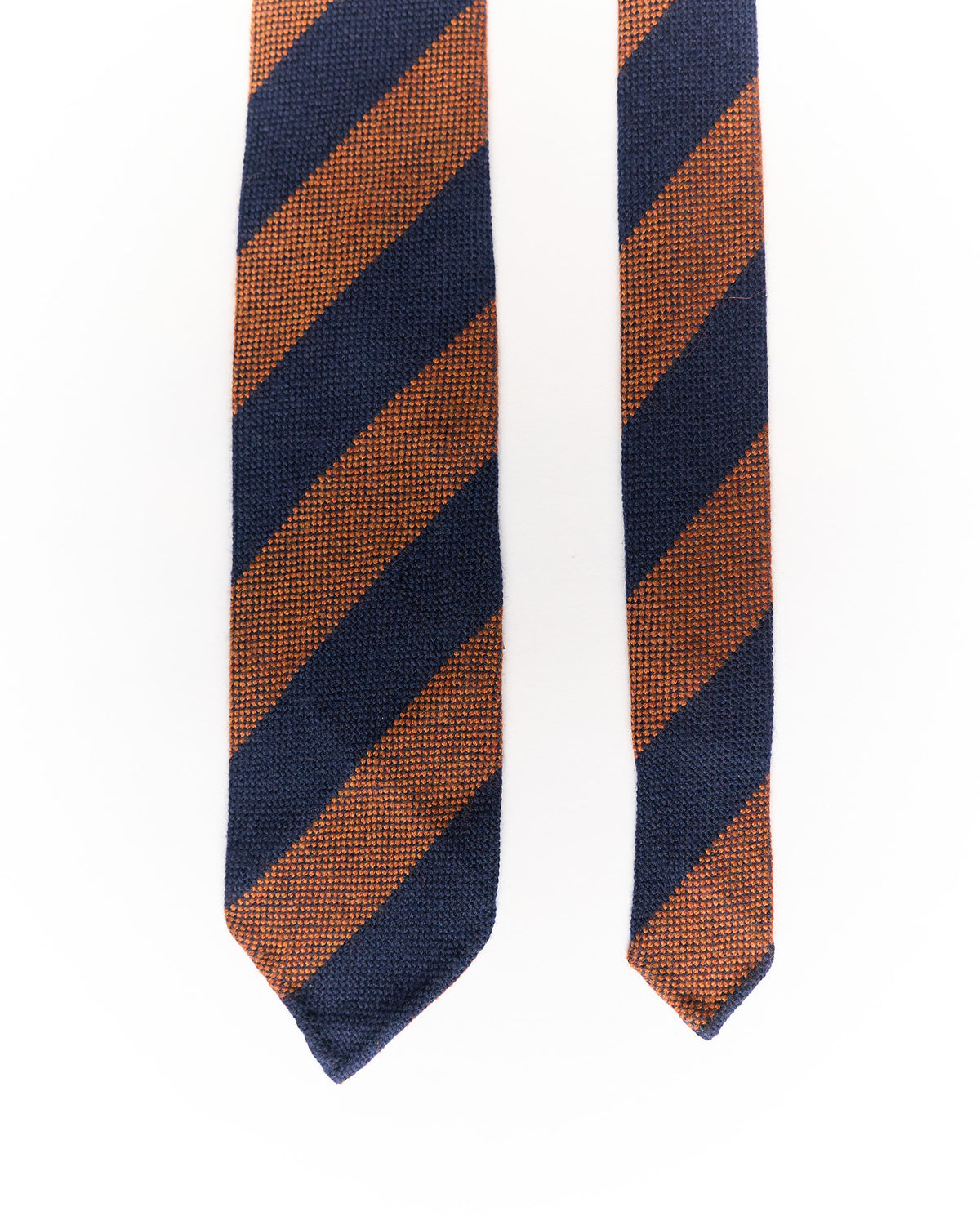 Berg &amp; Berg Navy and Brown Striped Hand Made Wool Tie