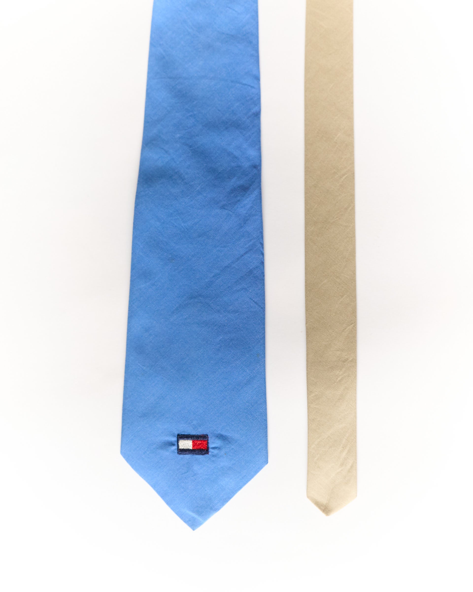 Tommy Hilfige Blue and Beige Cotton Tie