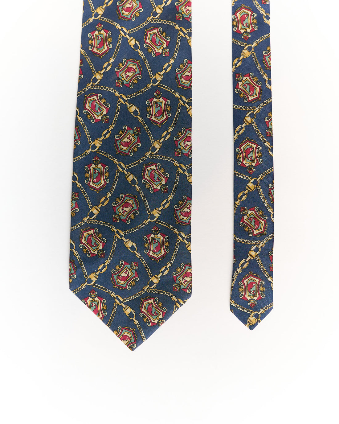 Saddler Navy Gold Chain Silk Tie