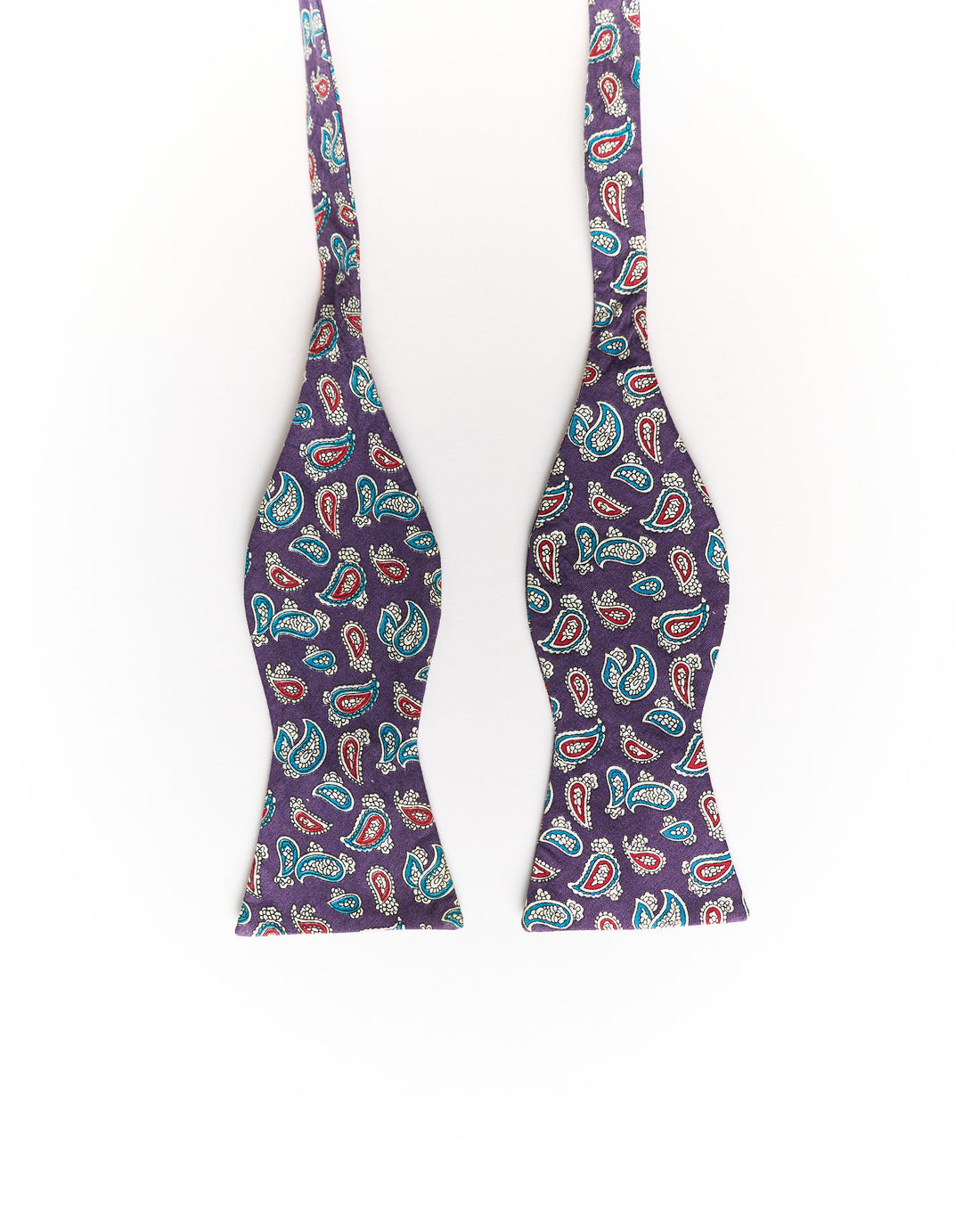 Otaa Purple Paisley Cotton Self-Tie Bow Tie