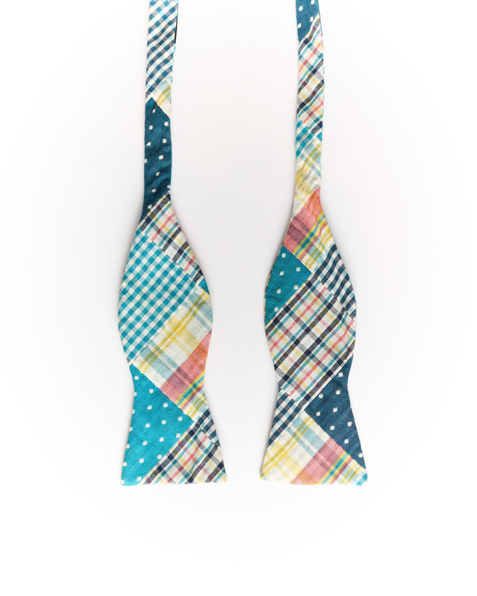 Otaa Multi Colour Checkered Cotton Self-Tie Bow Tie