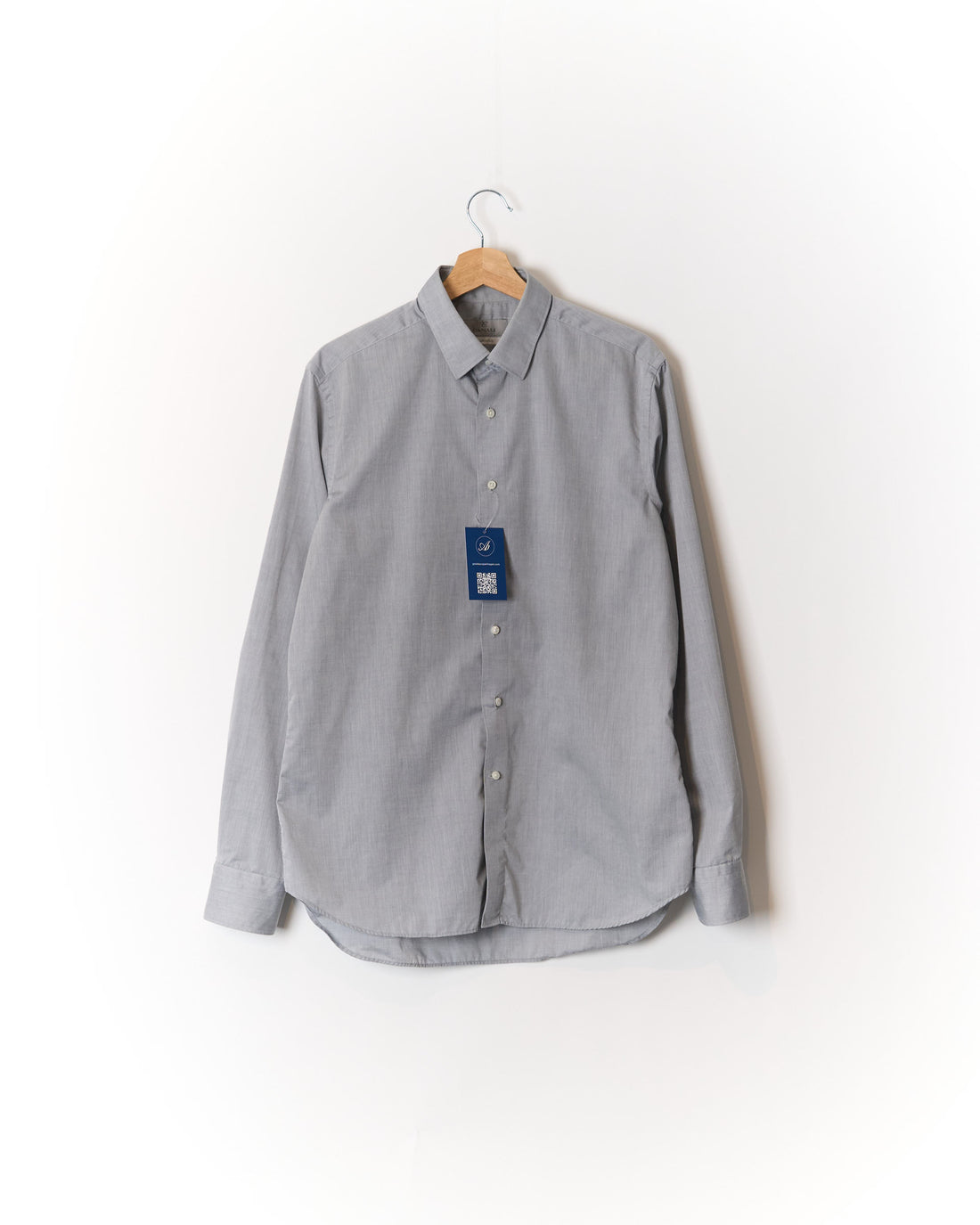 Canali Grey Impeccabile Cotton Shirt
