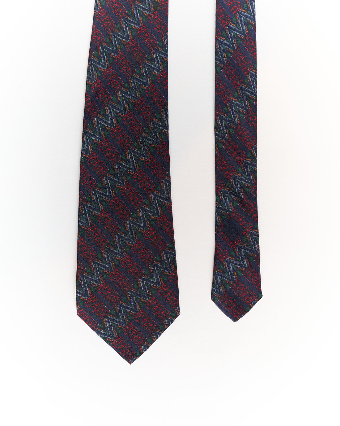 Christian Dior Monsieur Navy and Dark Green Hand Made Vintage Silk Tie