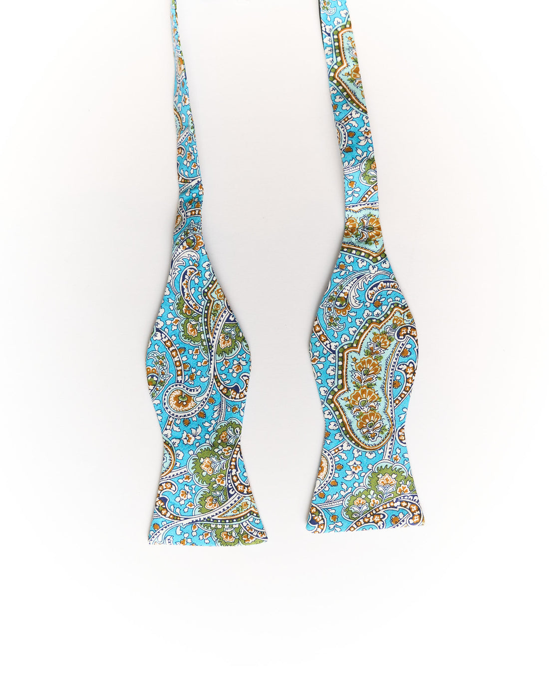 Otaa Light Blue Flower Print Cotton Self-Tie Bow Tie