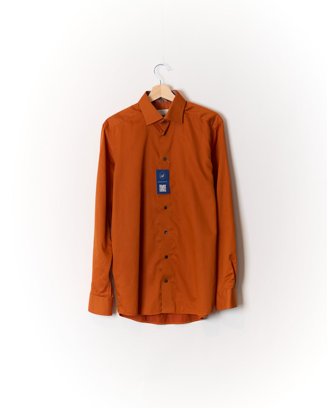 Eton Orange Contemporary Cotton Shirt