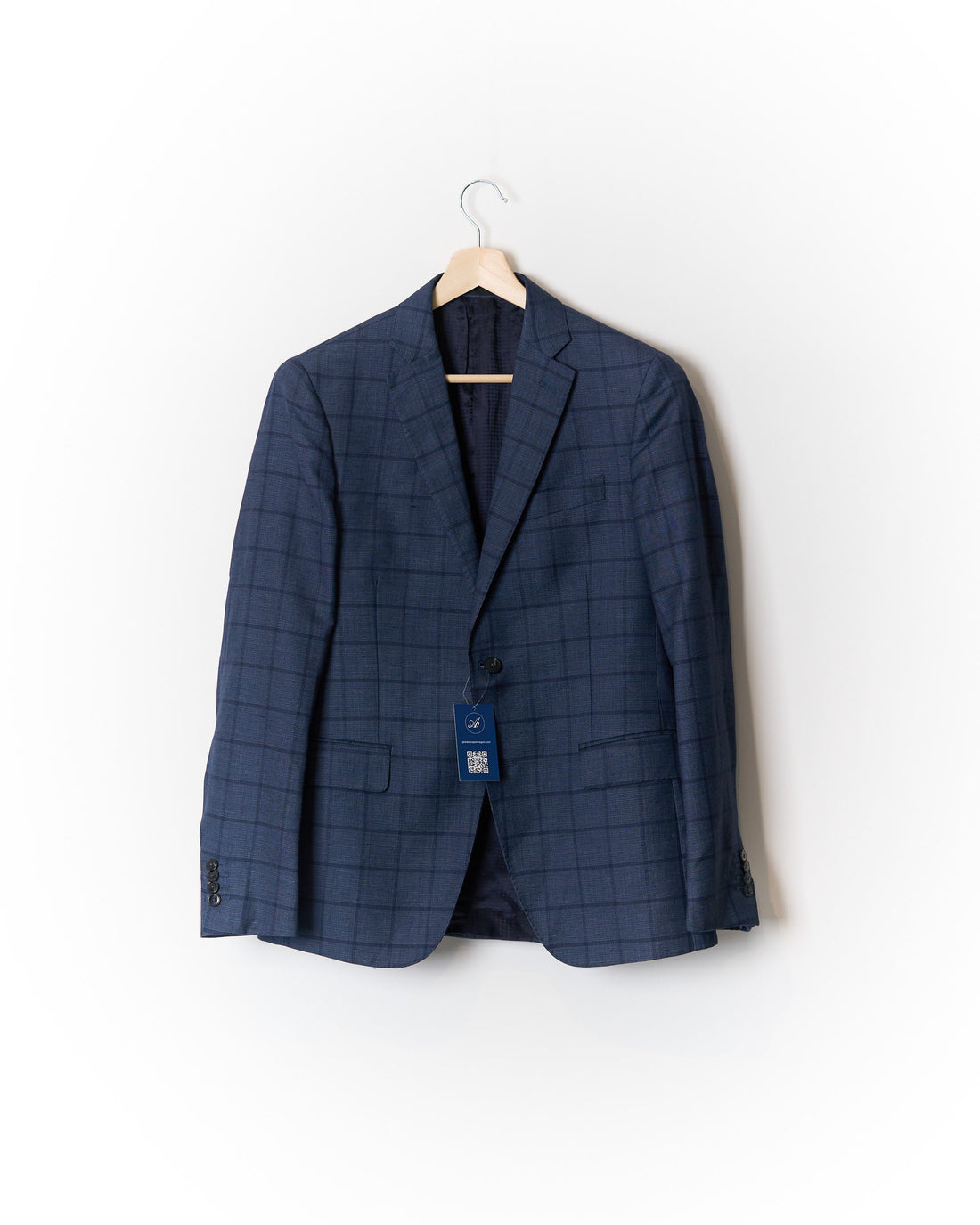 Pal Zileri Lab Navy Checkered Wool and Linen Sport Jacket Blazer