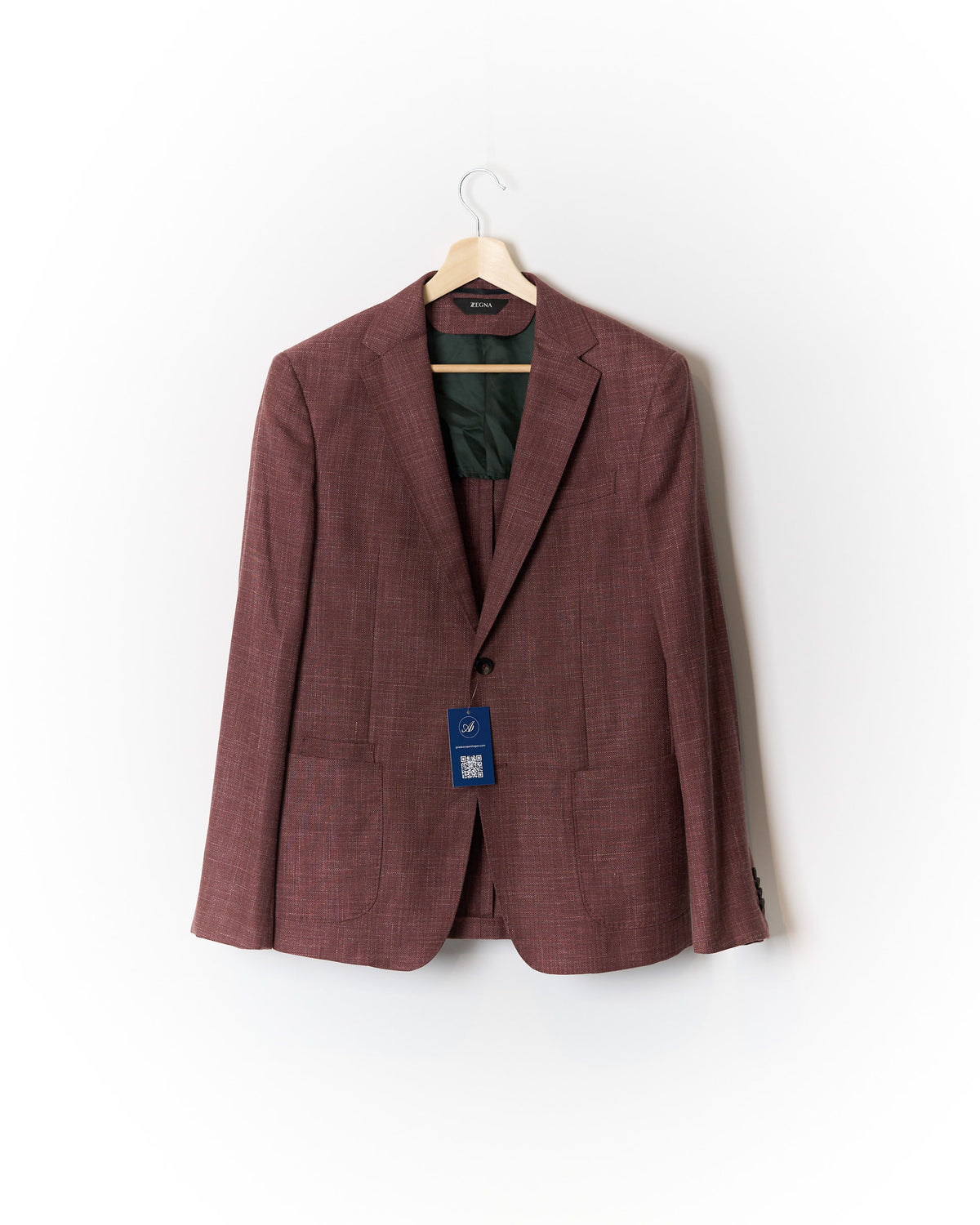 Ermenegildo Z Zegna Red Wool, Silk and Linen Sport Jacket Blazer
