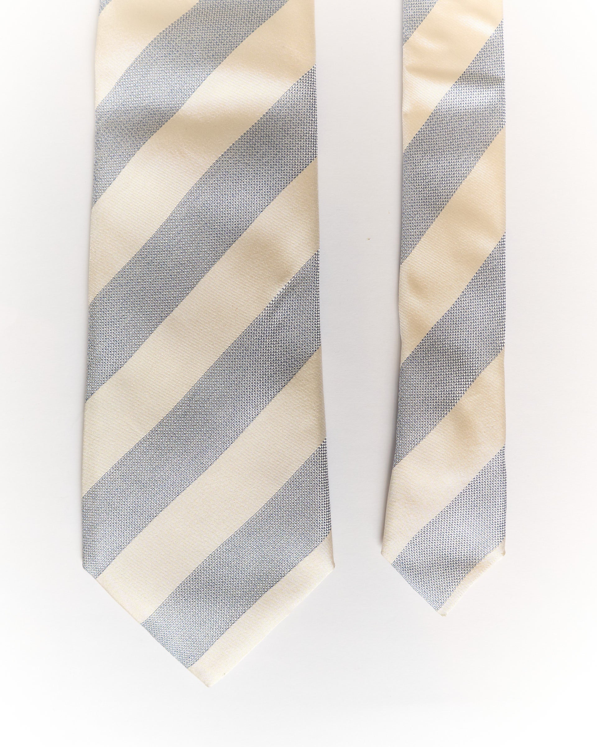 Pal Zileri Lightblue and Cream Striped Silk Tie
