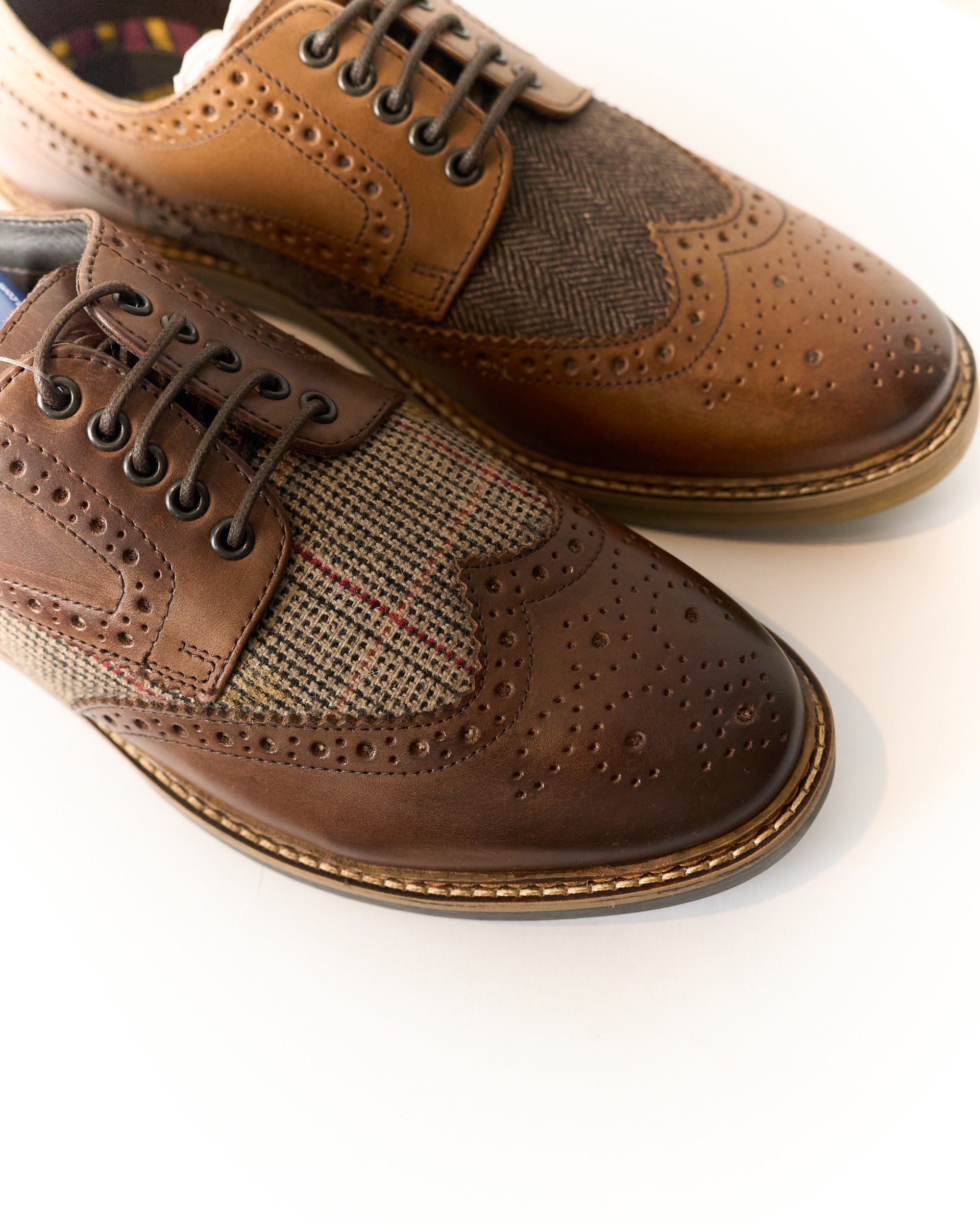 Base London Brown Rothko Brogue Tweet Shoes