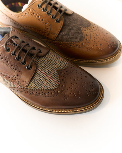 Base London Brown Rothko Brogue Tweet Shoes