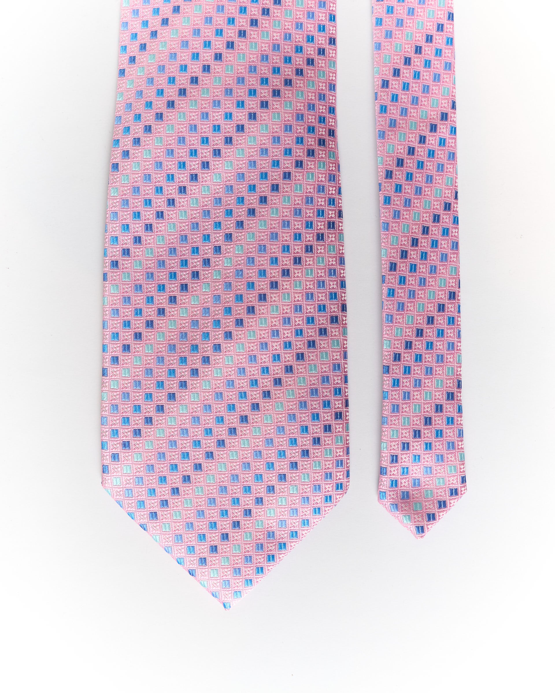 Ermenegildo Zegna Pink Square Dotted Silk Tie