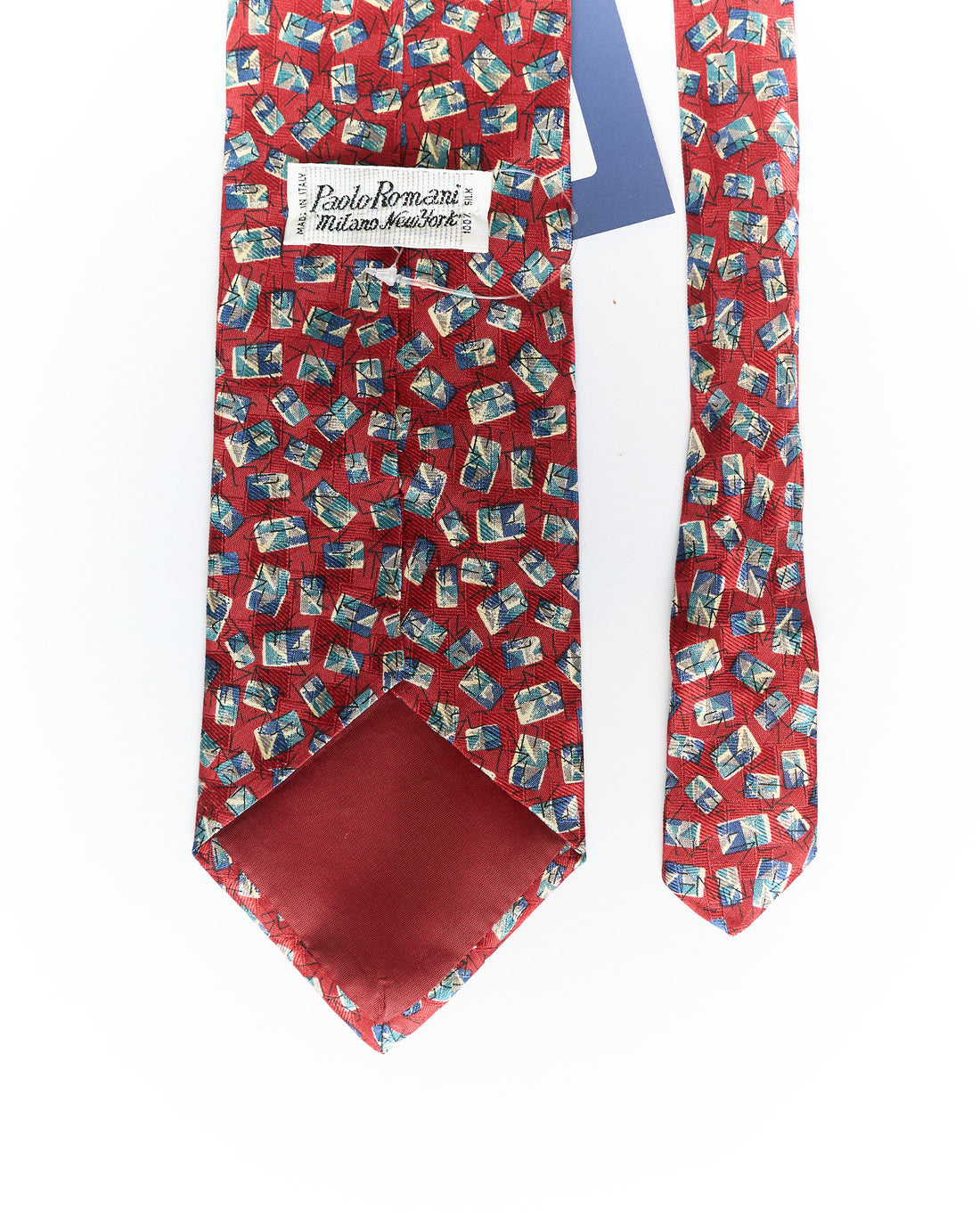Paolo Romani Red Vintage Silk Tie
