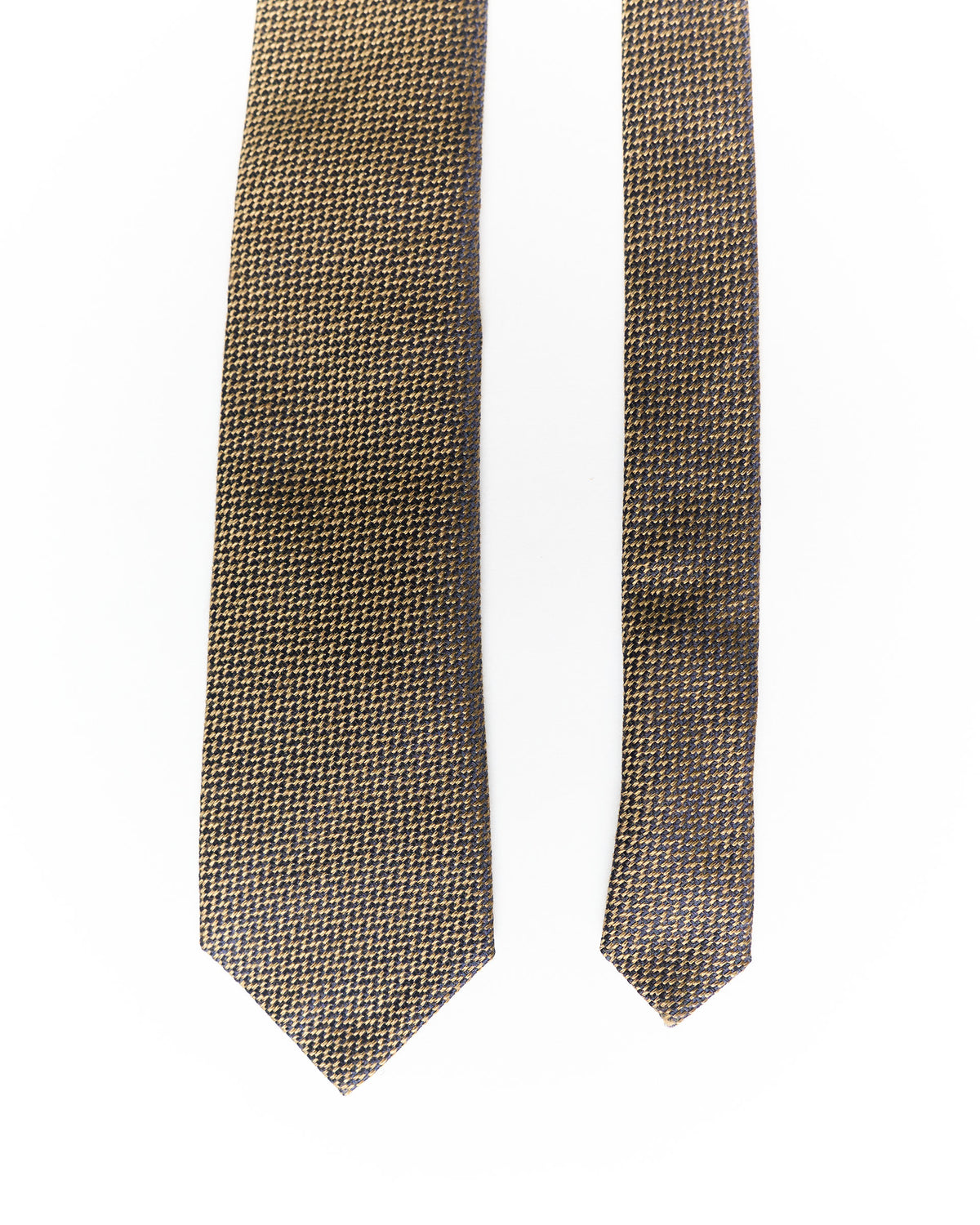 Berg &amp; Berg Brown and Navy Hand Made Silk and Wool Tie