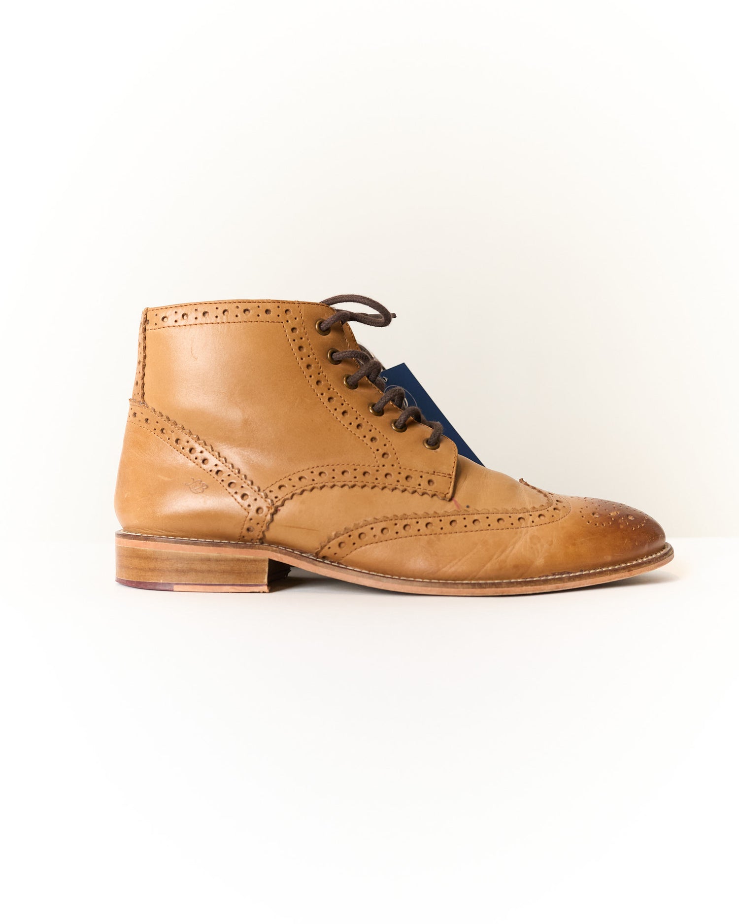 London Brogues Light Brown Handcrafted Tall Leather Brogue