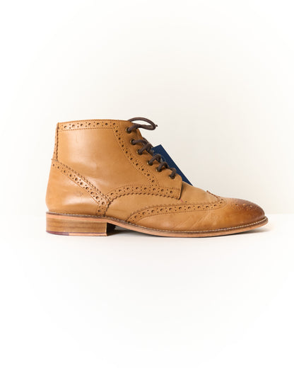 London Brogues Light Brown Handcrafted Tall Leather Brogue