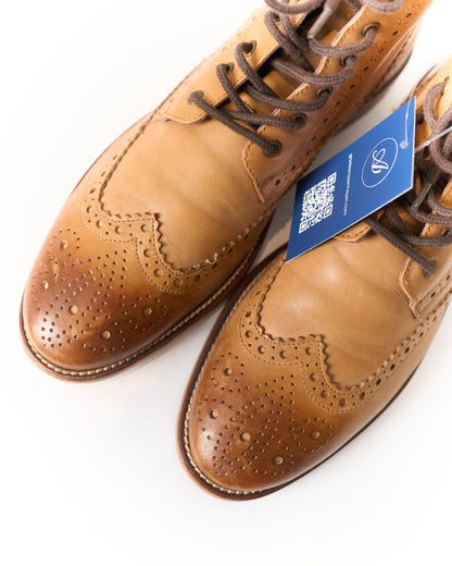 London Brogues Light Brown Handcrafted Tall Leather Brogue