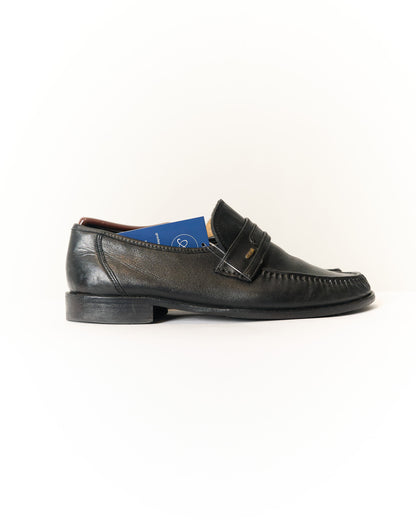 Franco Corso Black Leather Loafers