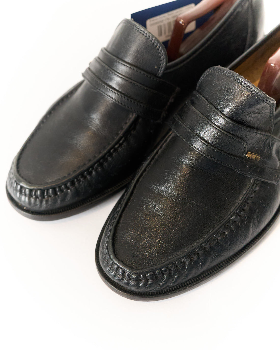 Franco Corso Black Leather Loafers