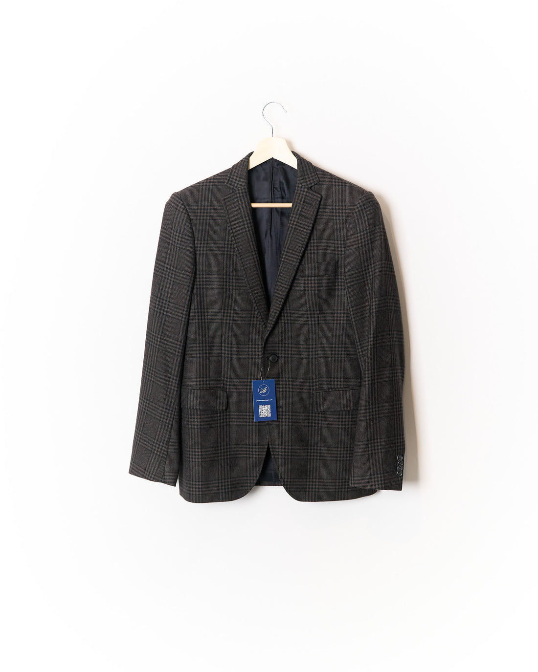 Tiger of Sweden Brown and Black Checkered Sport Jacket Wool Blazer