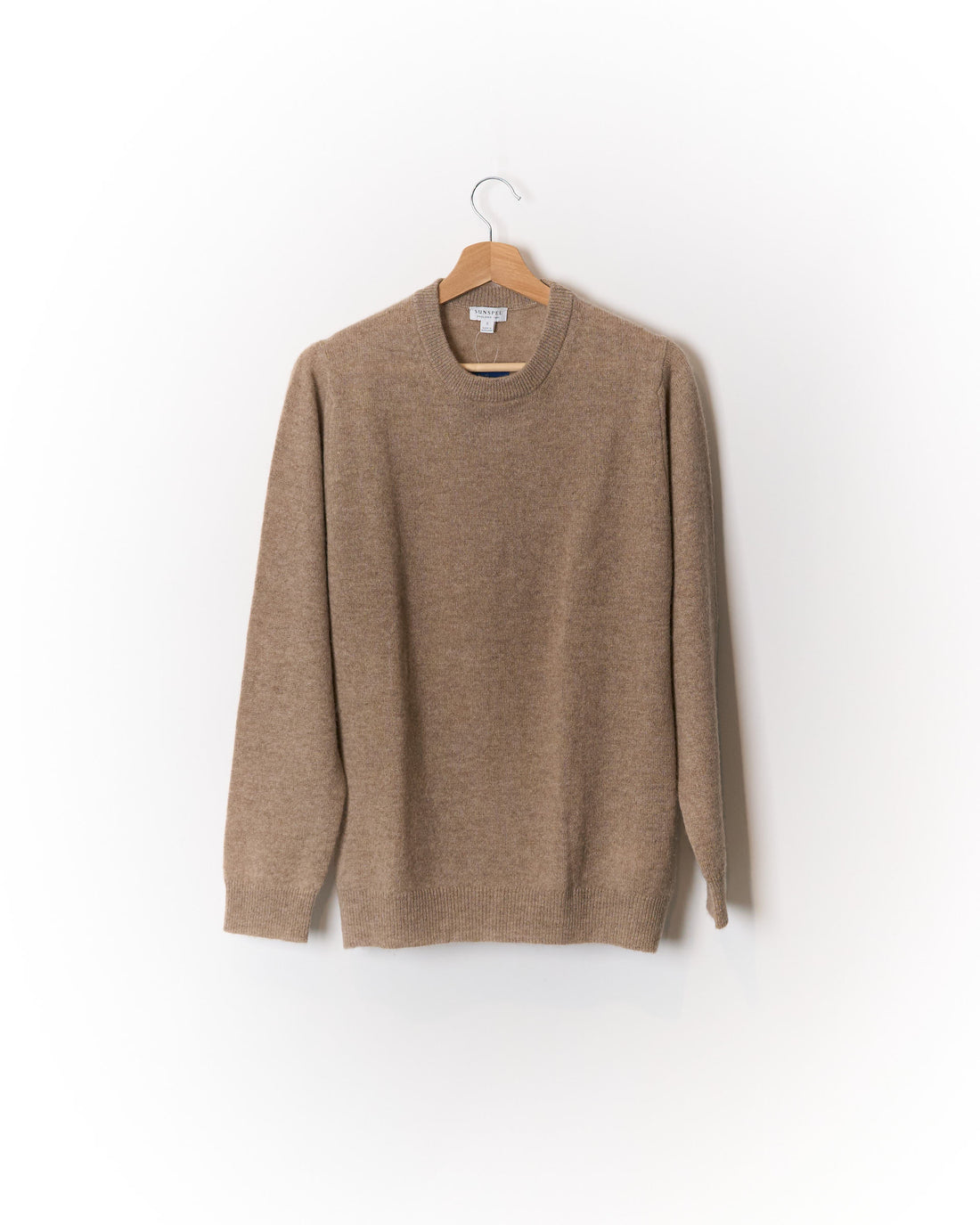 Sunspel Brown Cashmere O-Neck Knit