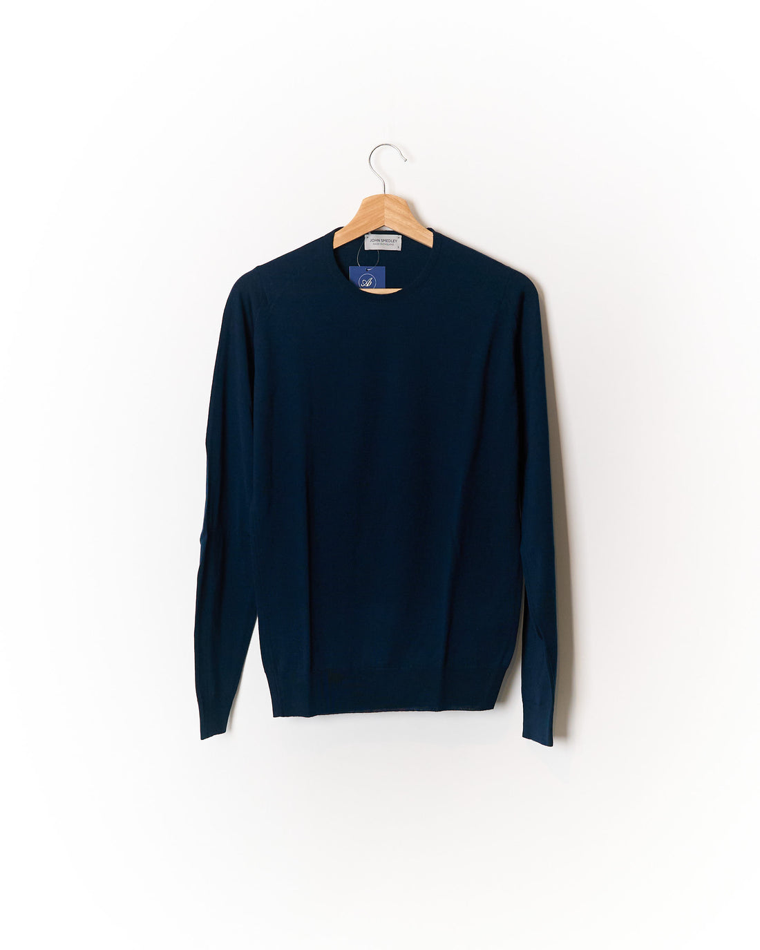 John Smedley Petrolium Green Extra Fine Virgin Merino Wool Crew Neck Knit