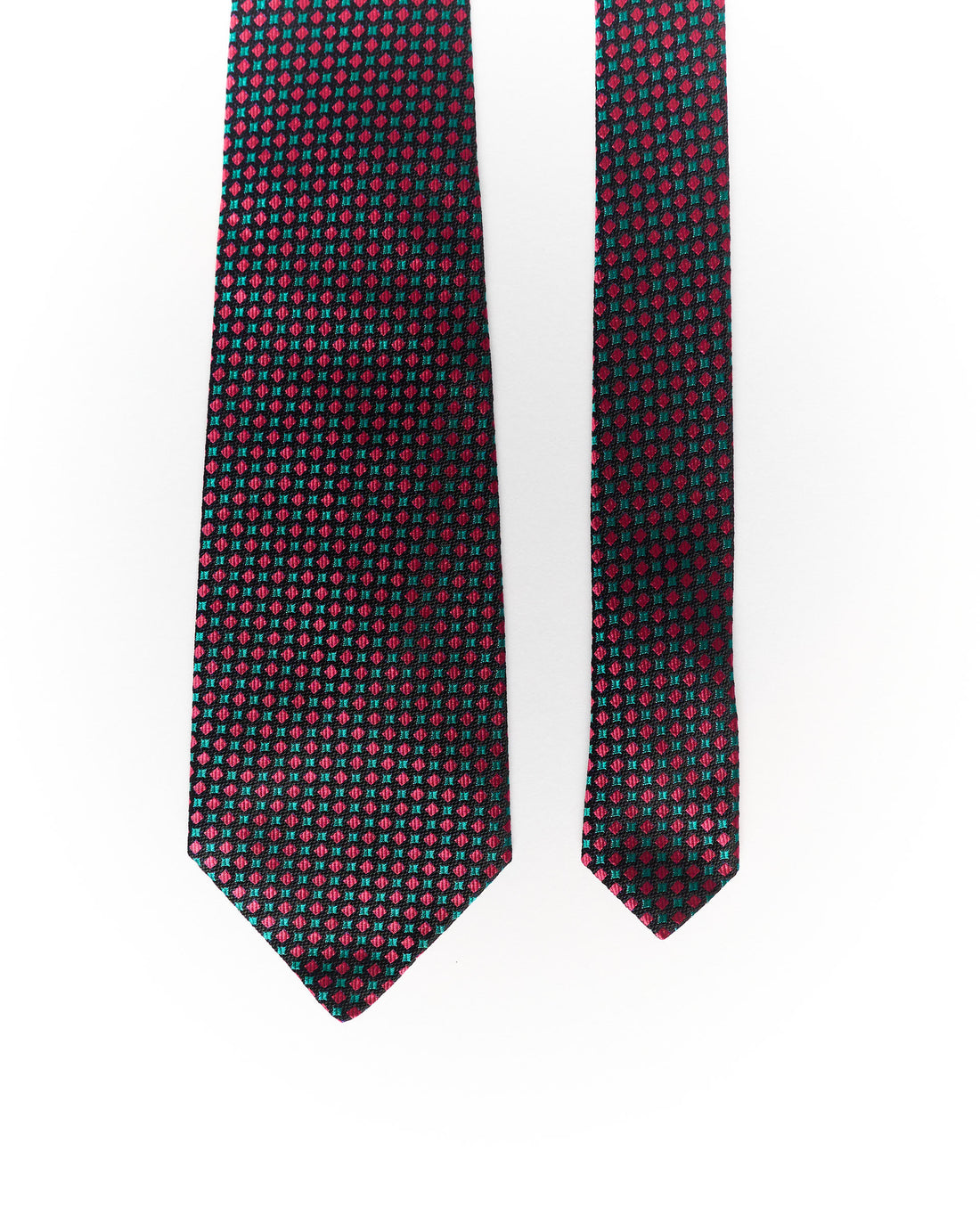 Oliver Black, Pink and Green Dotted Silk Tie