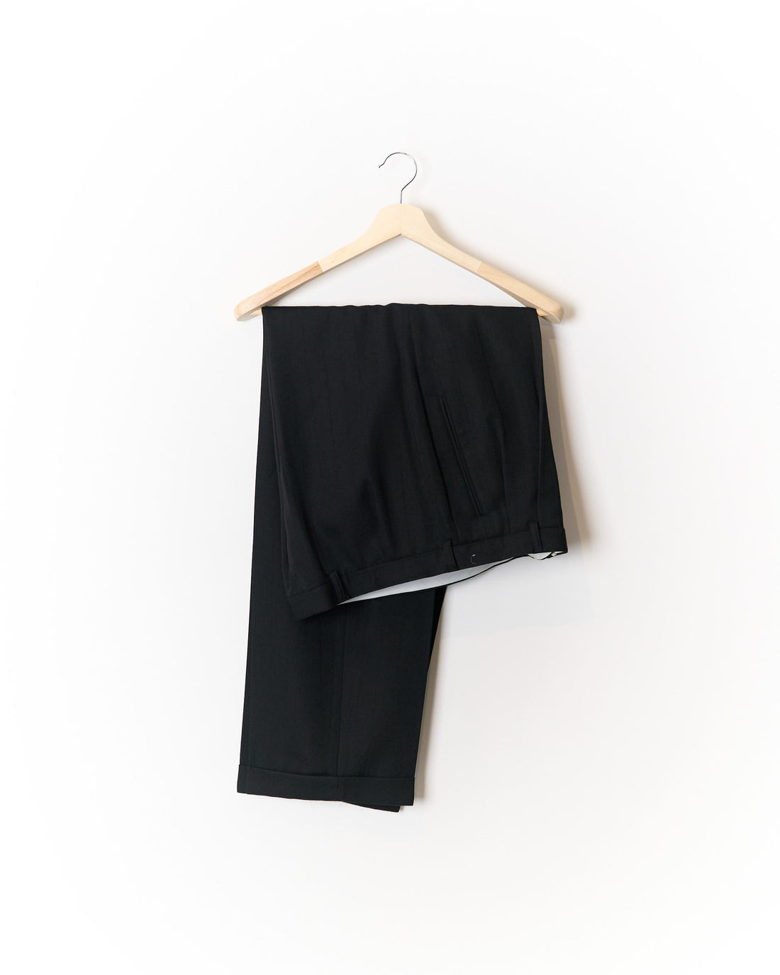 Van Gils Black Striped Double Chested Straight Leg Wool Suit