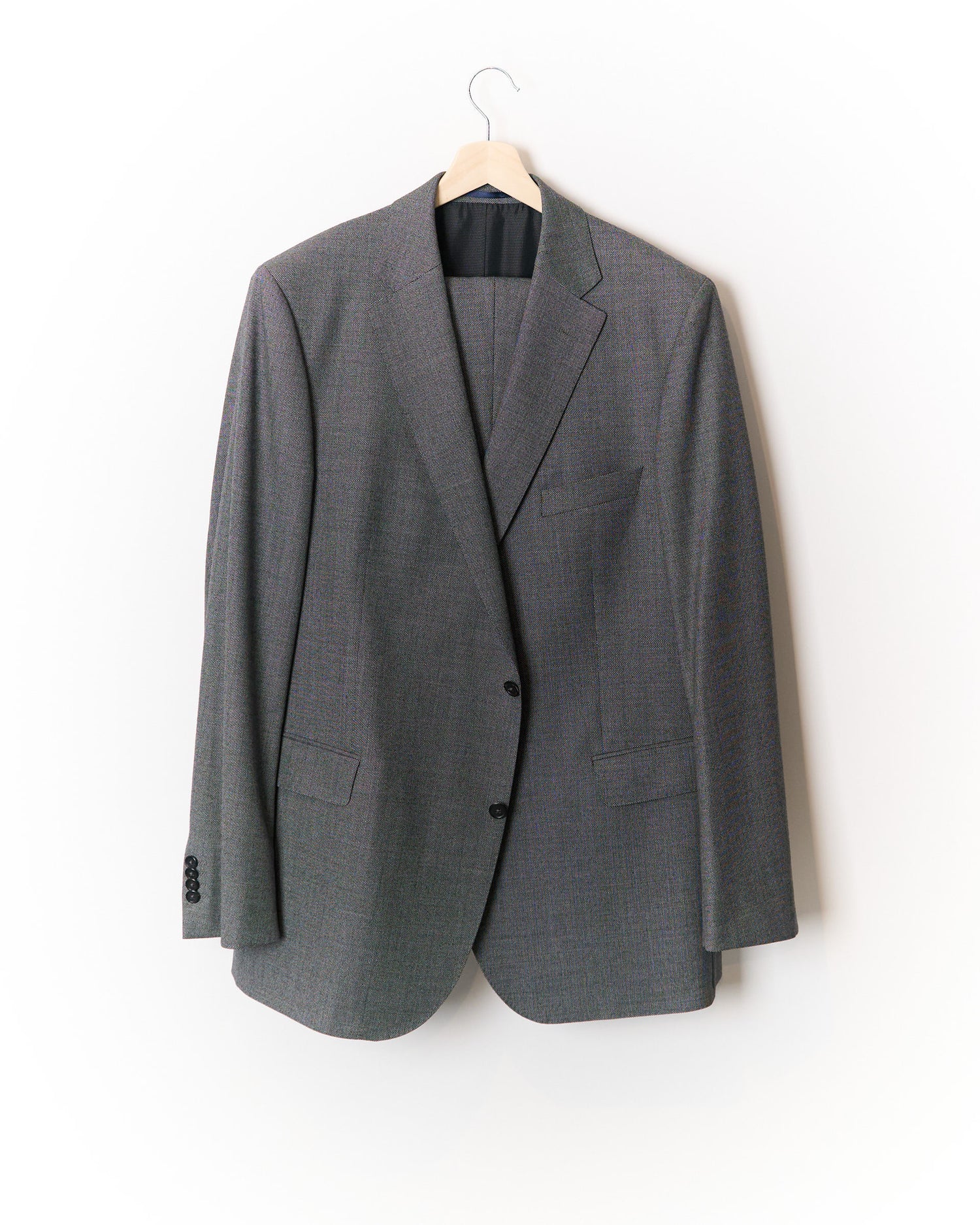 Eduard Dressler Grey Wide Leg Wool Suit