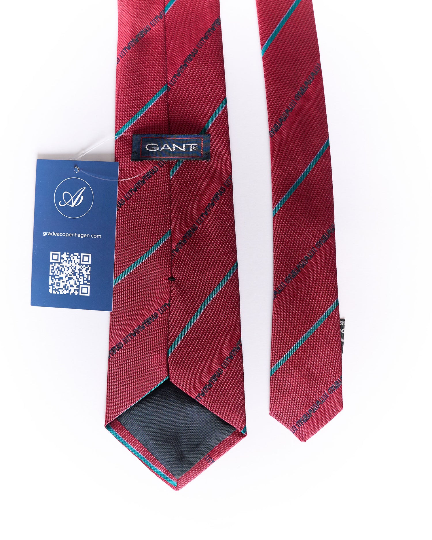Gant Red and Green Striped Silk Tie