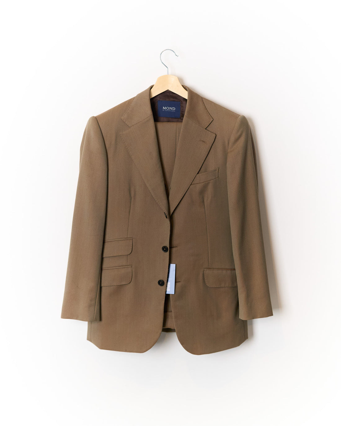 Mond Off Red Wide Legs and Vest Virgin Wool Suit