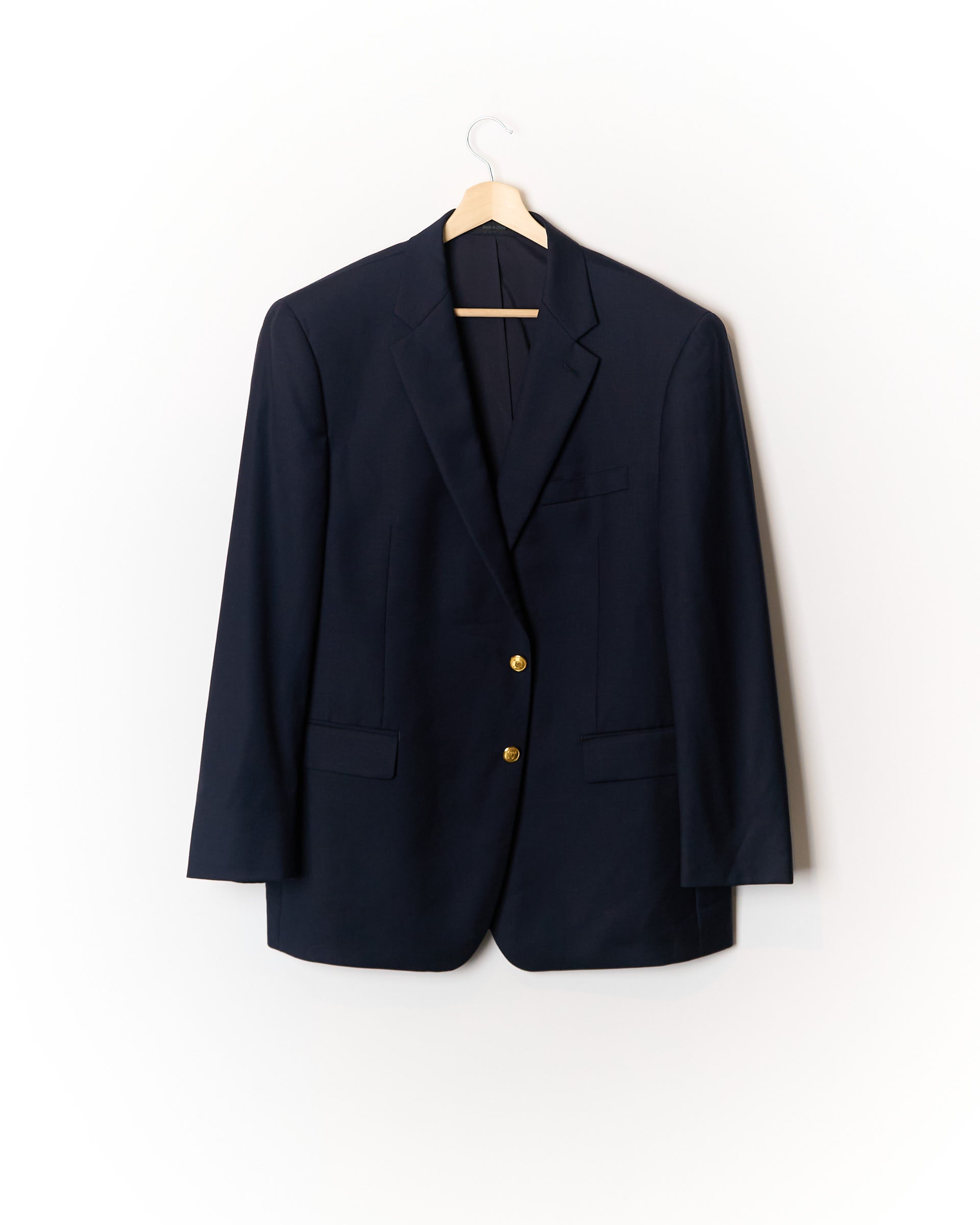 Ralph Lauren Navy Wool Green Label Gold Button Blazer