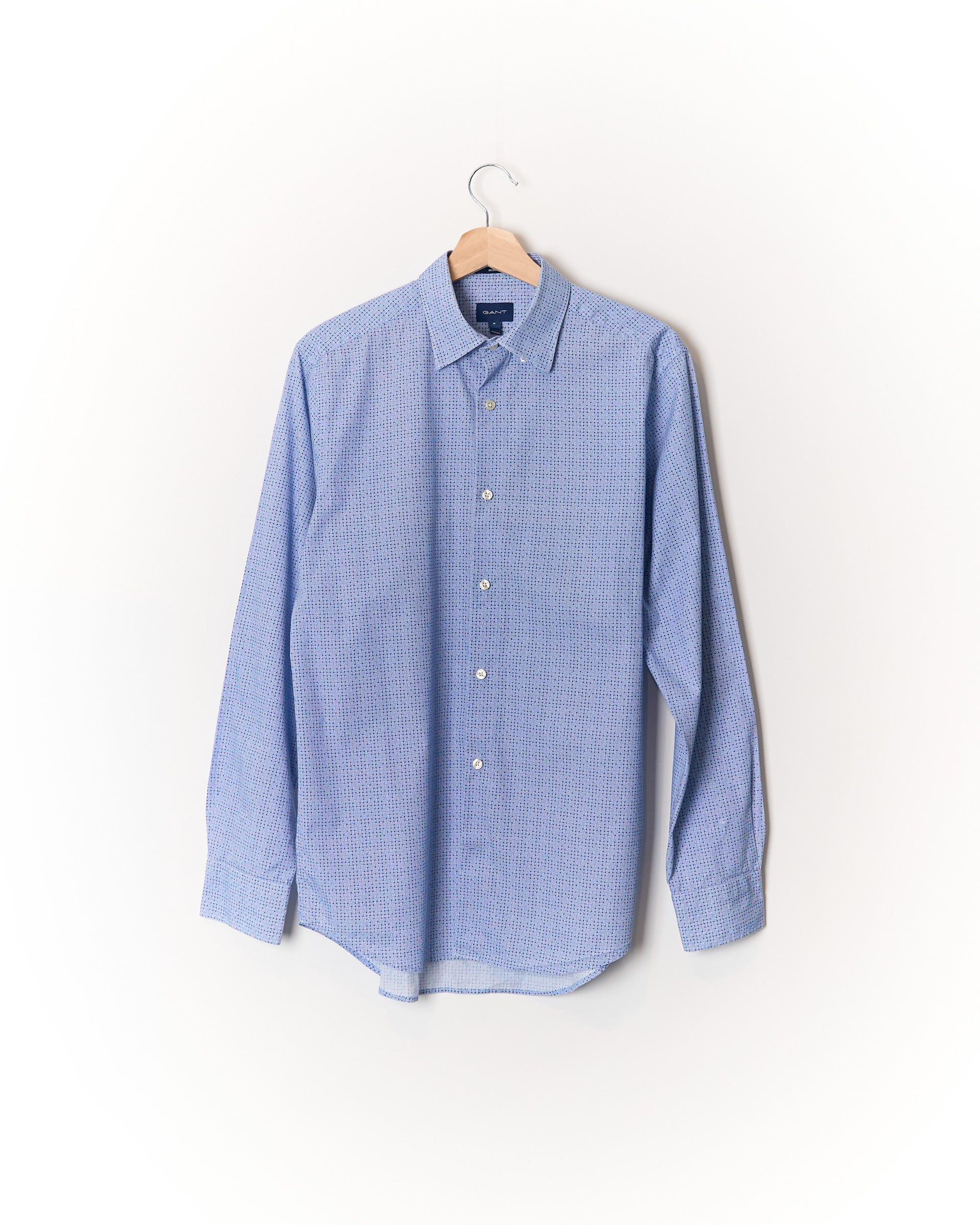 Gant Light Blue and Blue Regular Cotton Shirt
