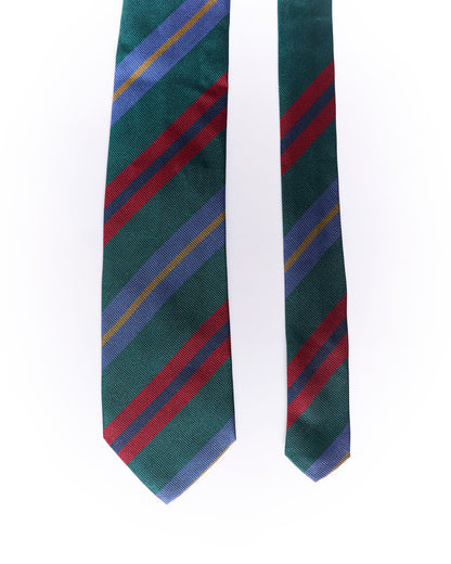 Gant Dark Green, Blue, Red and Yellow Striped Silk Tie