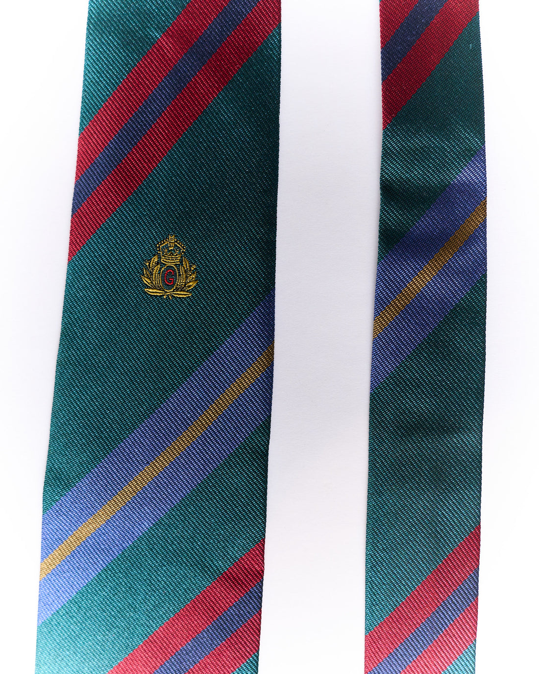 Gant Dark Green, Blue, Red and Yellow Striped Silk Tie