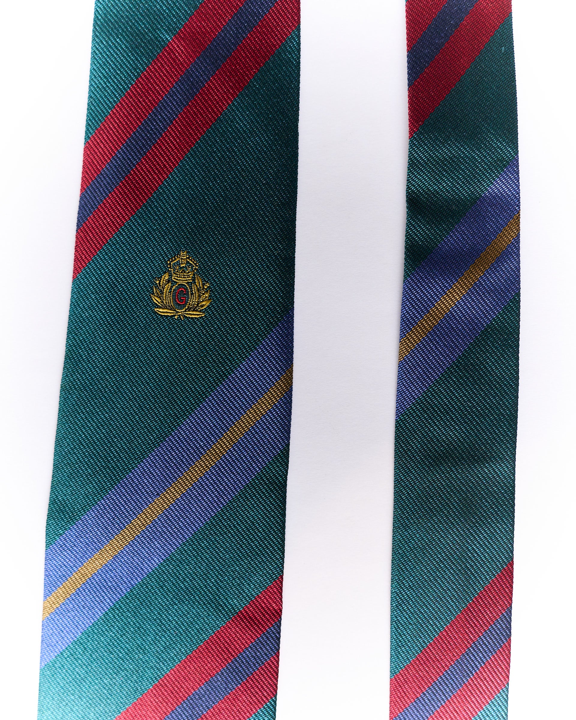 Gant Dark Green, Blue, Red and Yellow Striped Silk Tie