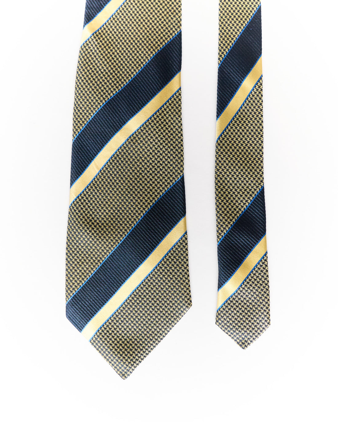 Warren &amp; Parker Navy and Yellow Striped Silk Tie