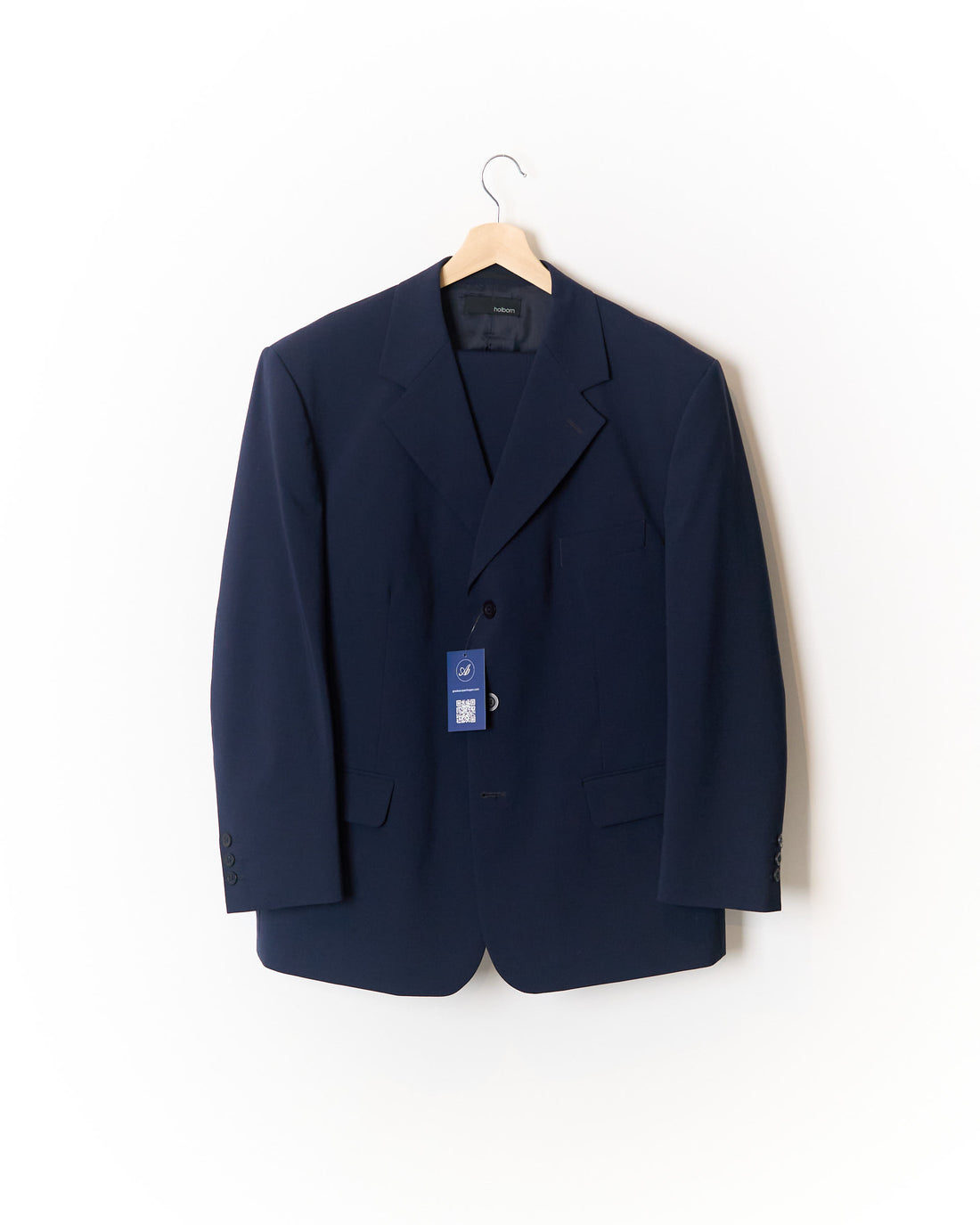 Holborn Navy Straigt Leg Wool Suit