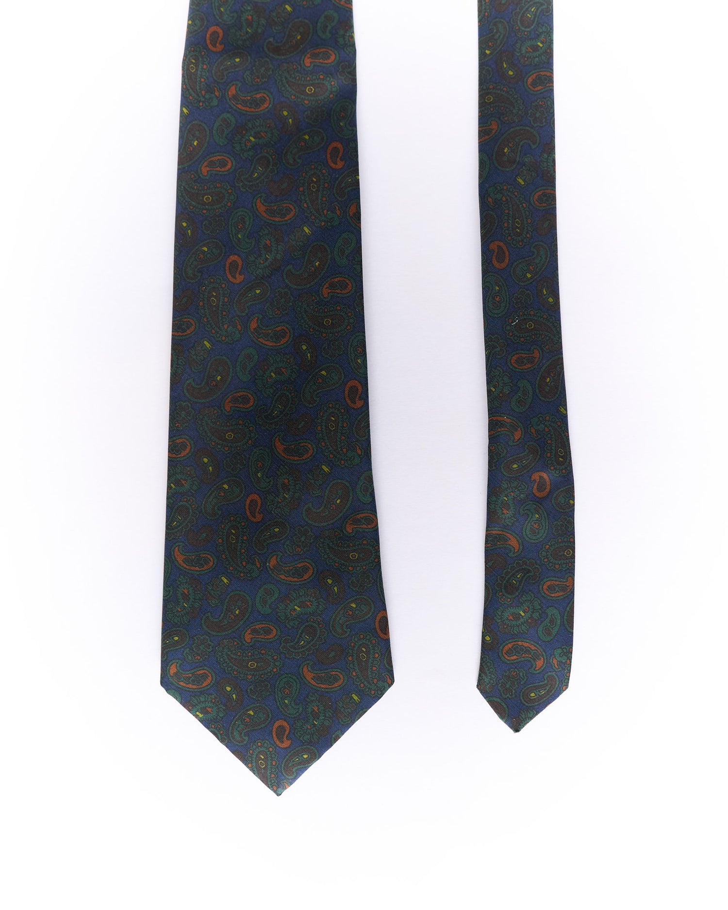 Navy Paisley Silk Tie