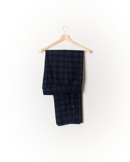 Axel Arigato Navy Checkered Wool Short Sleeved Shirt and Pants Suit