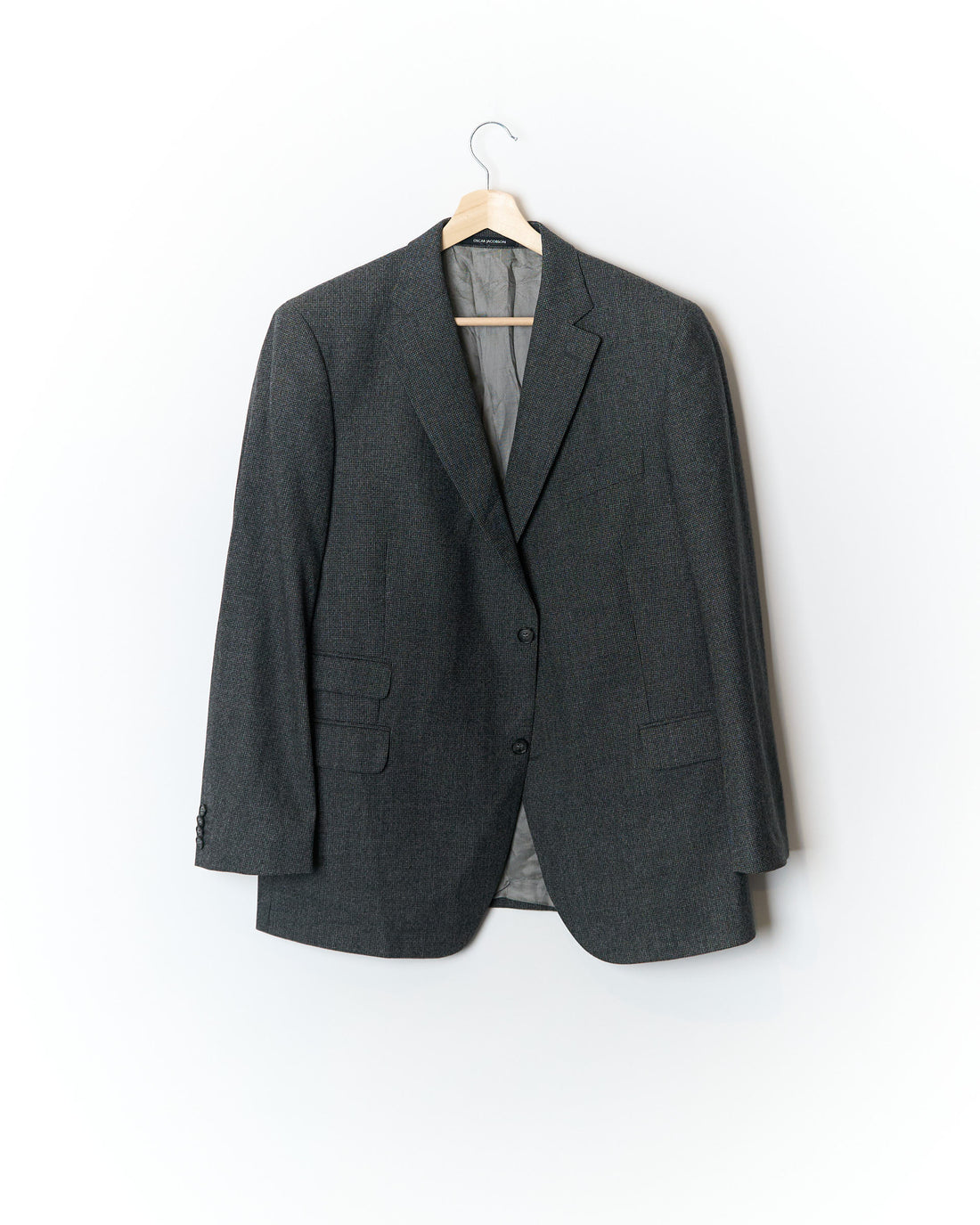 Oscar Jacobson Grey Wool Blazer