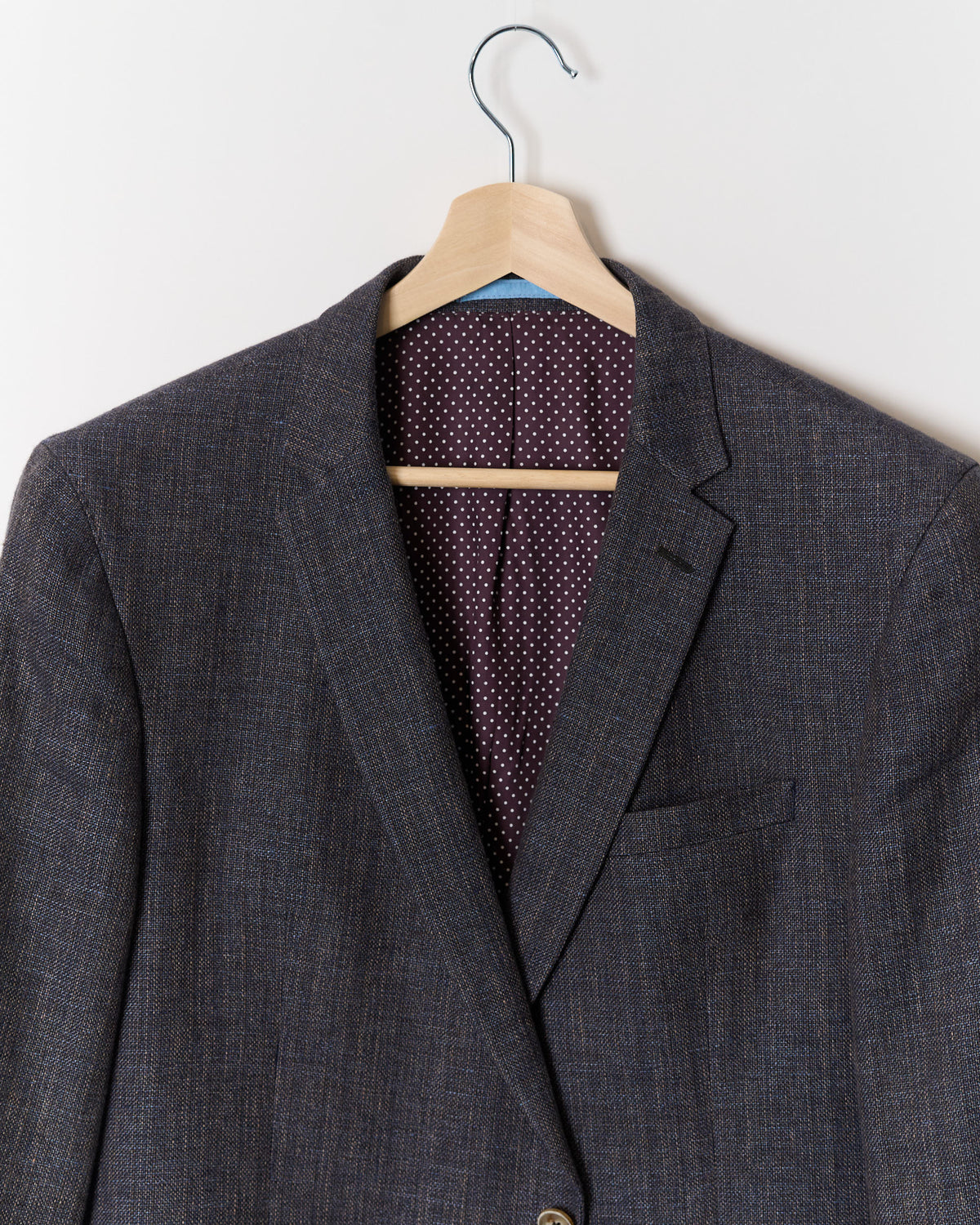 SAND Copenhagen Navy Melange Virgin Wool and Linen Blazer